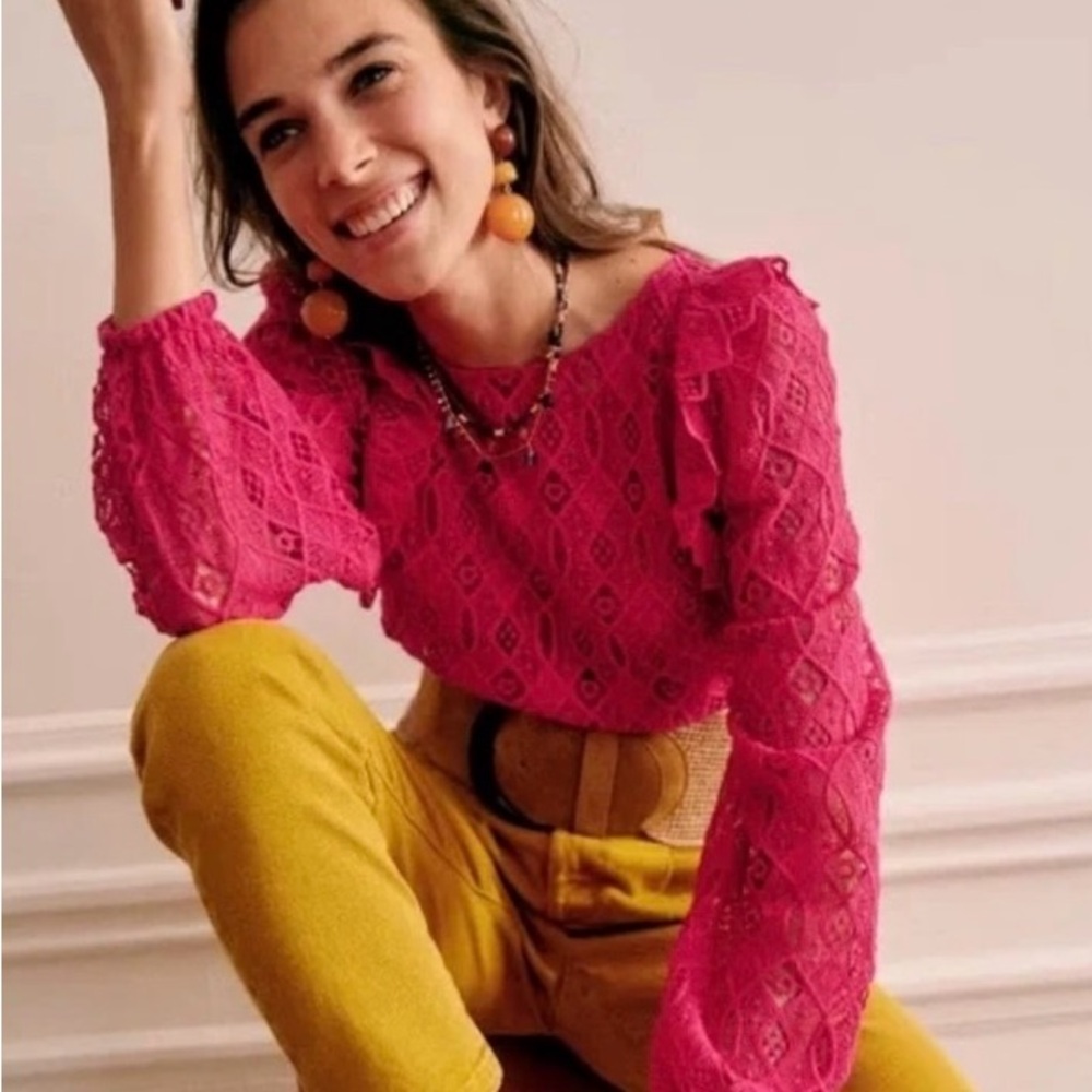 Elegant Pink Lace Women's Top